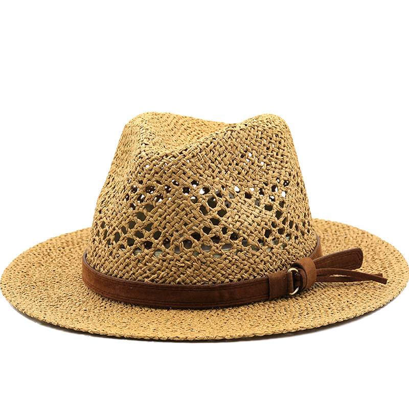 Cowboy Hat Straw - Holle mannen raffia strohoed stro cowboyhoeden