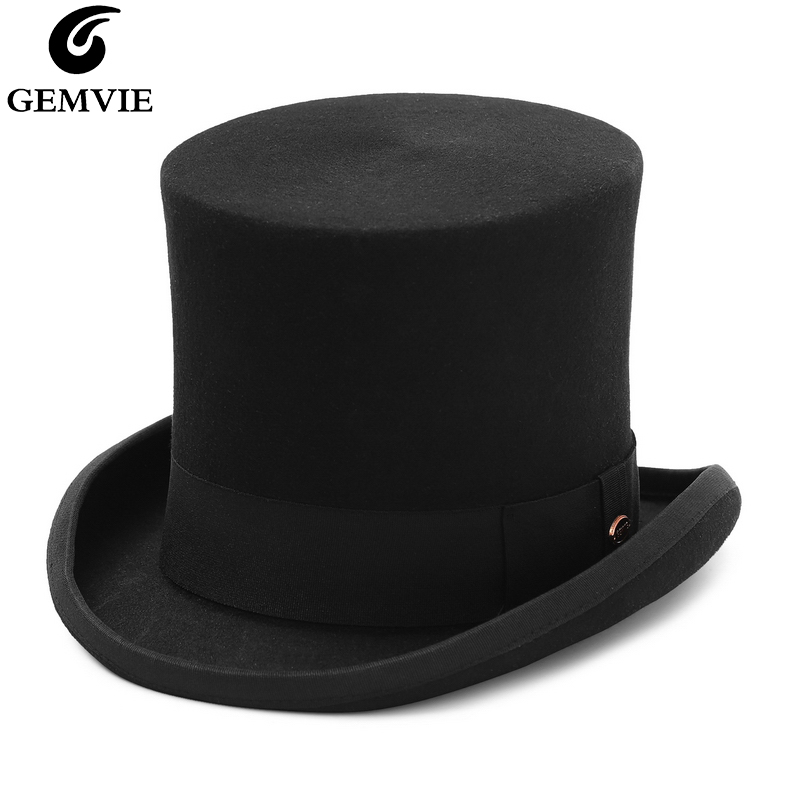 Fedora Hat Wool - GEMVIE 17 cm 100% Wolvilt Hoge