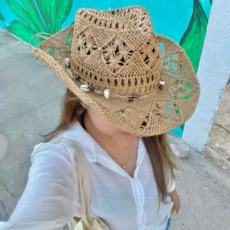 Cowboy Hat Straw - Zomer Strohoed Strand Dames Heren Cowboyhoeden