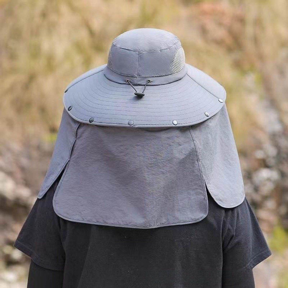 Visor Sun Hat - Afneembare stoffen herenzonnehoed Grote rand Nekbescherming
