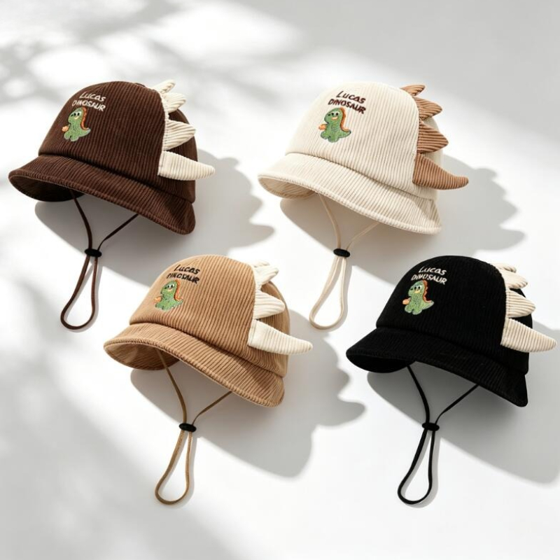 Sun Hat Wide Brim - Schattige babyzonnehoed lente herfst lichtgewicht Dino-emmerhoeden