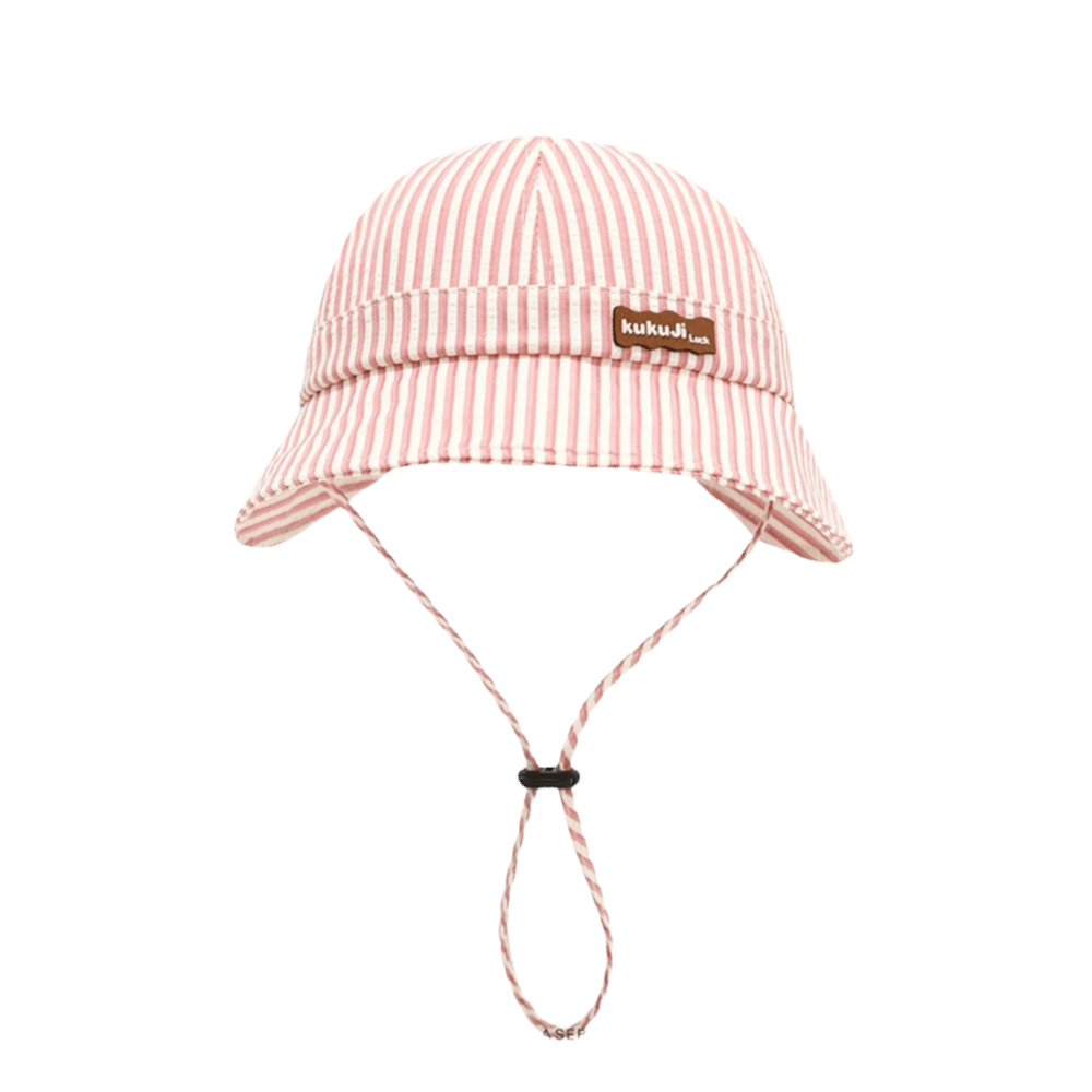 Sun Hat Wide Brim - Nieuwe gestreepte baby bucket hat, verstelbaar,