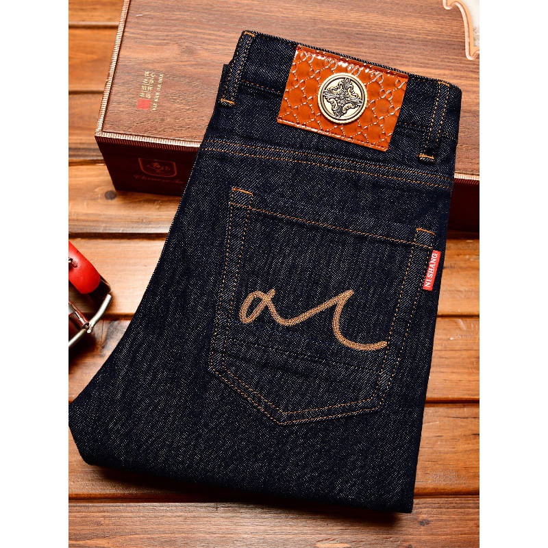 Levis Jeans 501 - Diepblauwe jeans heren herfstmode 2025, stretch,