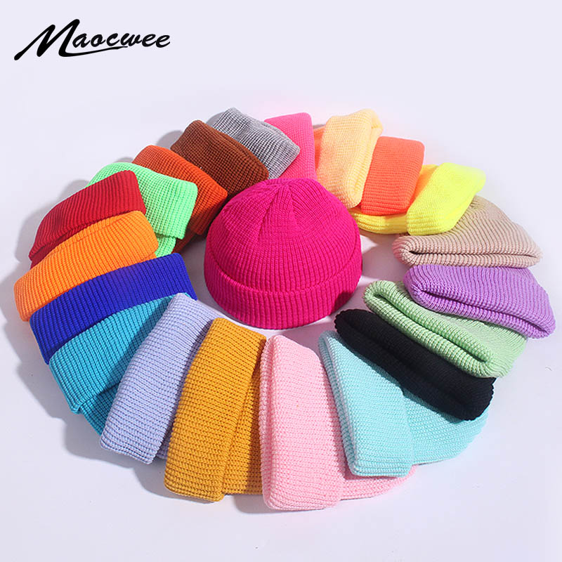 Beanie Cuffed Knit - Unisex Winter Kind Geribbelde Gebreide Cuffed