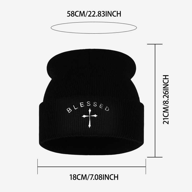 Geborduurde beanie met gezegen - Beanie Cuffed Knit recensie en prijs