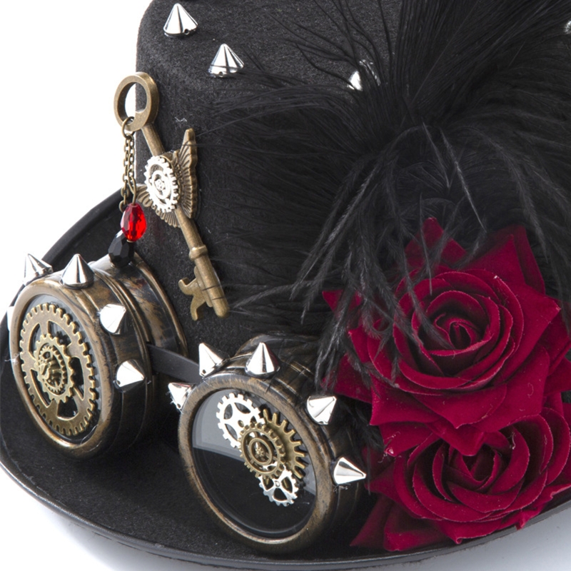 Y166 Vintage Steampunk hoed ho - Fedora Hat Wool recensie en prijs