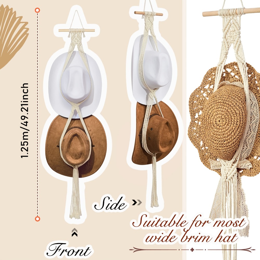 Boheemse macrame hoedenhanger, - Sun Hat Wide Brim recensie en prijs