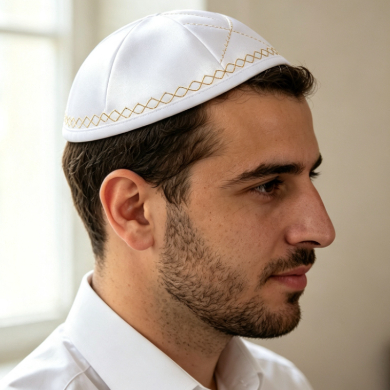 Witte satijnen Joodse kippa me - Skull Cap Helmet Liner recensie en prijs