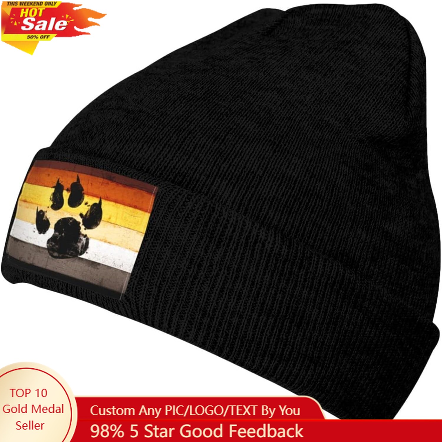 Gay vlag beerpoot LGBT gebreid - Beanie Cuffed Knit recensie en prijs